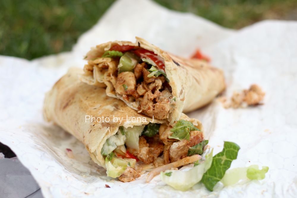 Shawarma wrap closeup